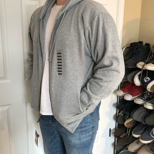 XL Plain Gray moose Creek Zipped Hoodie
